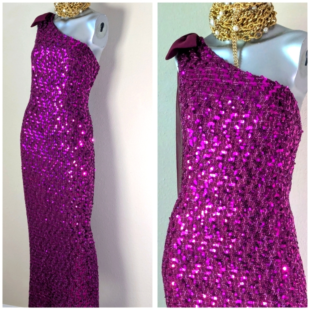 Off Shoulder Sequin Cocktail Evening Attached Chi… - image 4